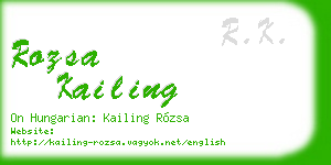 rozsa kailing business card
